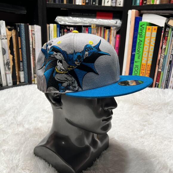 NEW ERA DC COMICS BATMAN HAT JUSTICE LEAGUE BLUE GREY SIZE 7 5/8 RARE